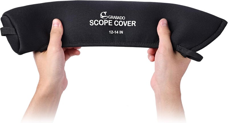 GRABADO Scope Cover Neoprene,Riflescope Flip Caps,Waterproof Optics Lens Cover for Outdoor Hunting Gun Scope Cover with Strap Ring for Finger Lead,Easy to Install n Remove,Spotting Scopes Cover - Image 1